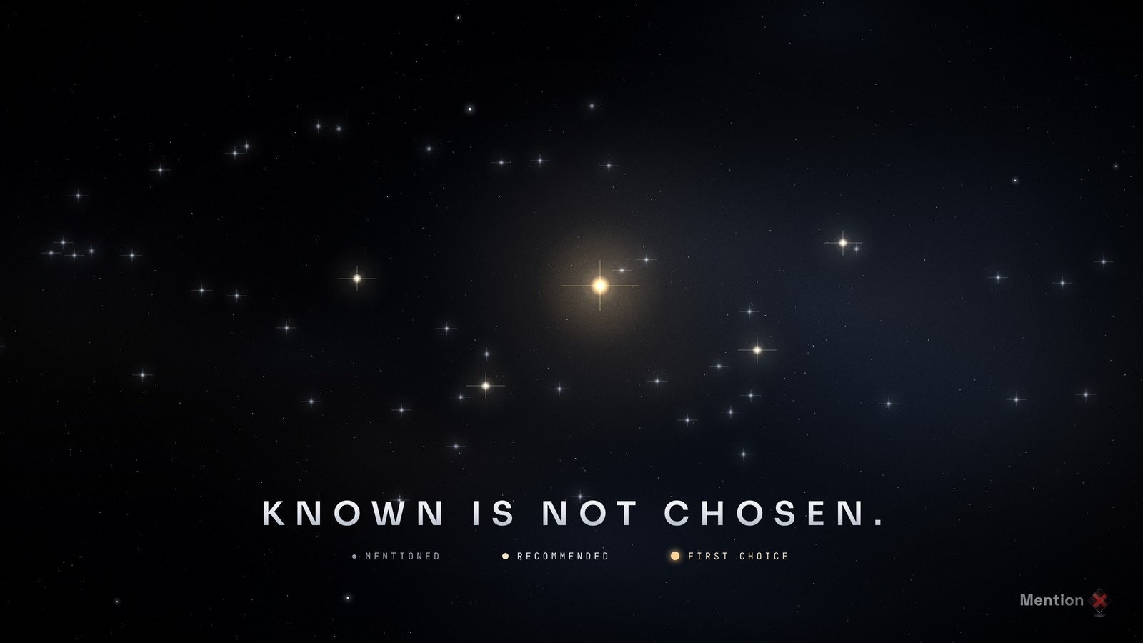 Mentioned, recommended and first-choice brands shown as stars of rising brightness.
